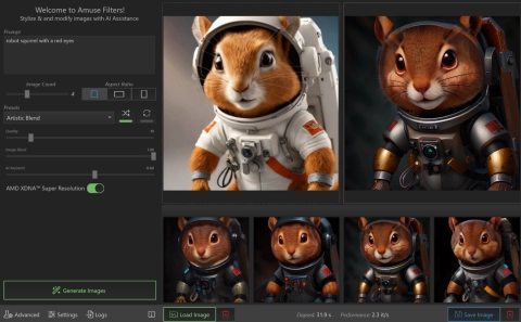 AMD Презентовала Amuse 2.0: ИИ для Генерации Изображений на 'Красном' Железе