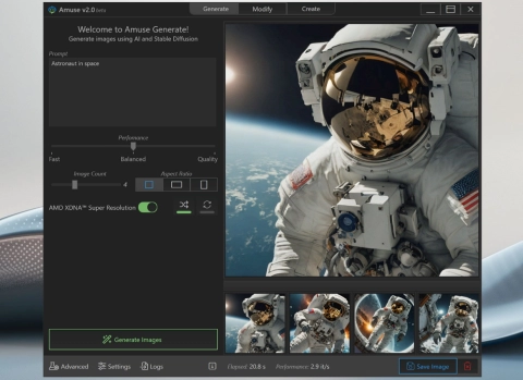 AMD Презентовала Amuse 2.0: ИИ для Генерации Изображений на 'Красном' Железе